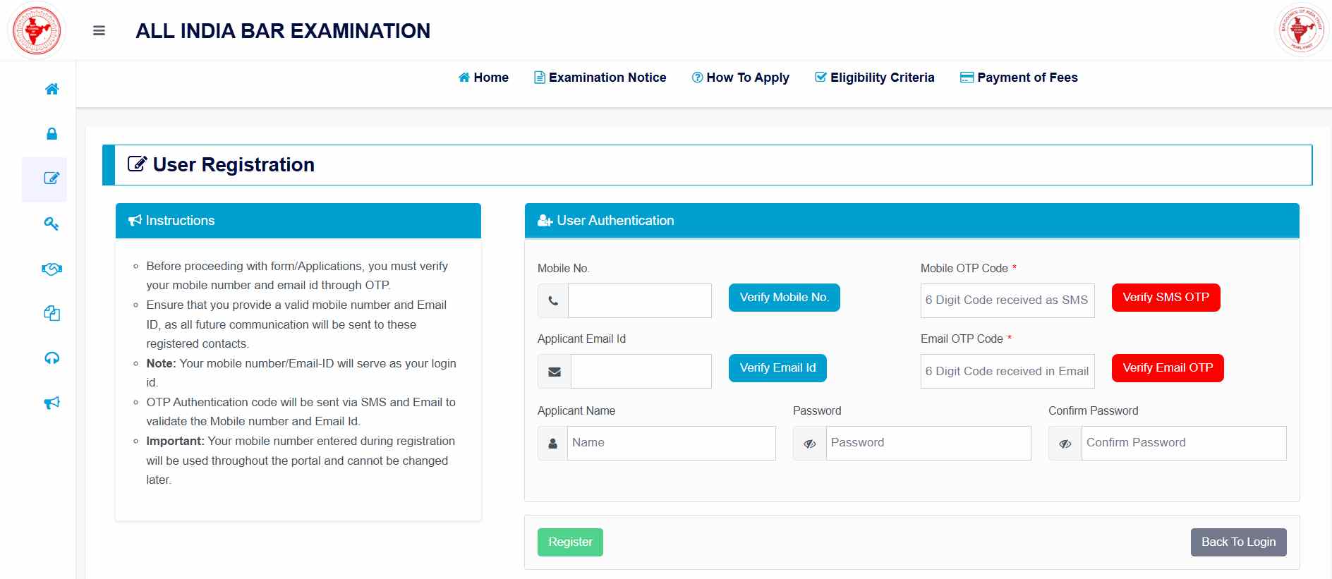 AIBE 20 Registration
